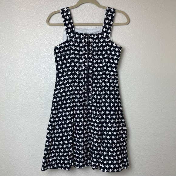 Theory Navy & White Elexis Eyelet A-Line Dress - Picture 12 of 12